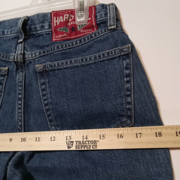 Y2K Western Hard Tail Jean Durable USA Cowgirl Mid Rise Mid Blue 26 Straight Zip - Picture 11 of 14